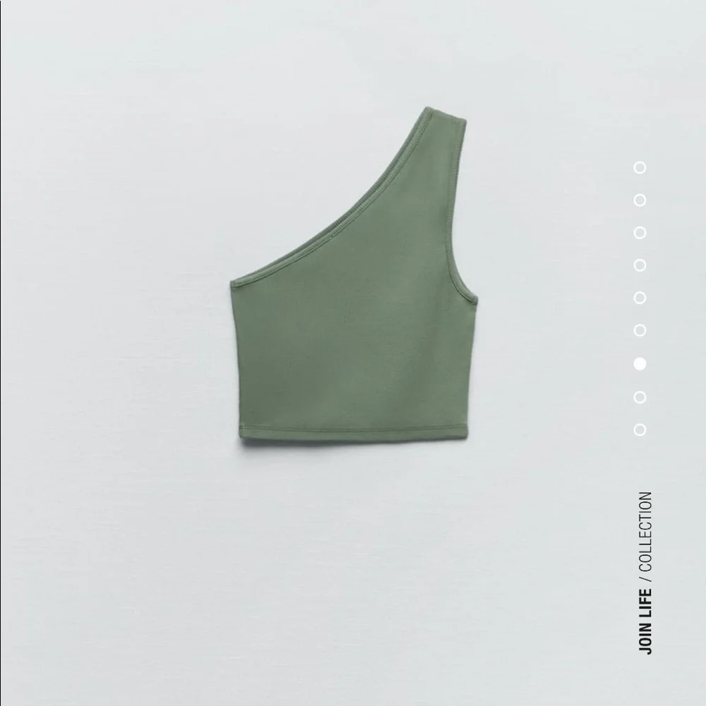 NWT💚Zara Asymmetrical Rib Top 🌳 - Picture 5 of 7